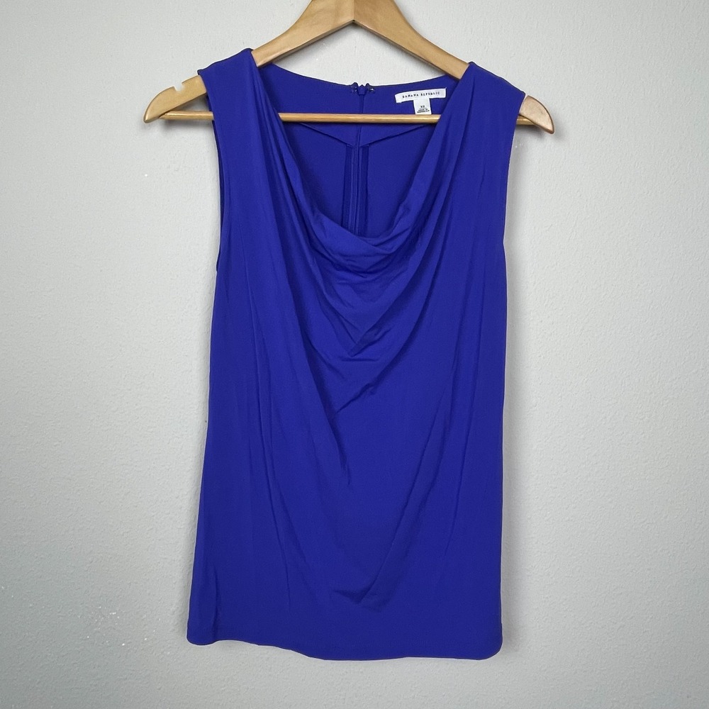 Banana Republic Blue Cowlneck Sleeveless Blouse Size XS Work Layering
